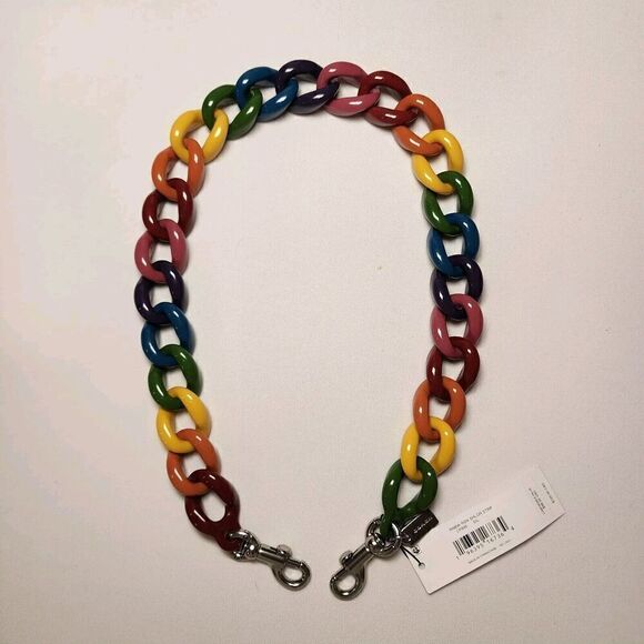 NWT Coach CP895 Chain Shoulder Strap In Rainbow Limited - Picture 2 of 2
